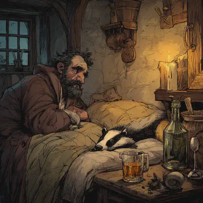 badger in bed